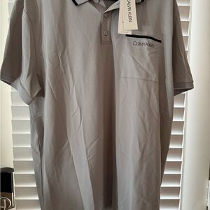Calvin Klein Men's Polo Shirt in Light Gray